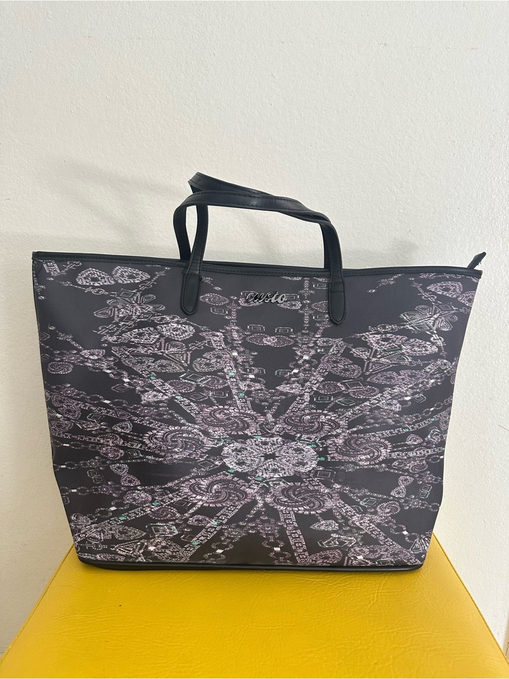 Custo Barcelona Black Tote bag(Pu Jewel)